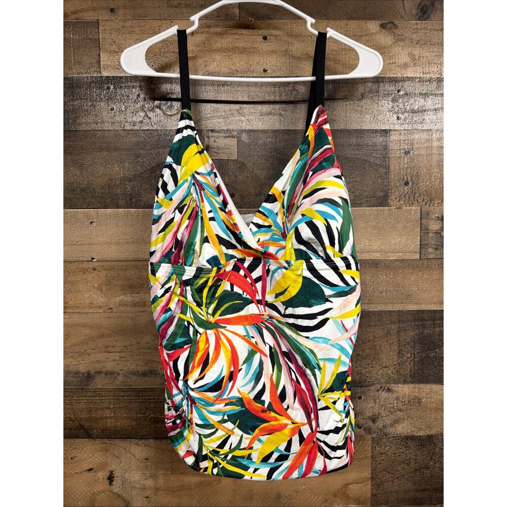 Apt 9 Womens Size 2X Batik Tropical Floral Print Tankini Swim Top NWT SKU 062